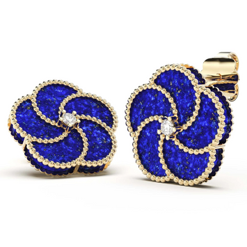 Boucles d'oreilles Lapis Bloomy - M