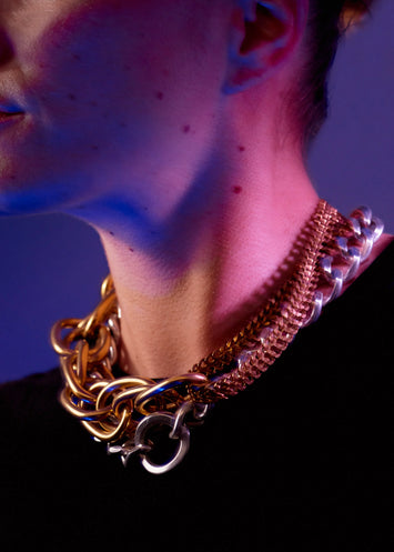 Collier double chaîne en plaqué or Perrine Taverniti