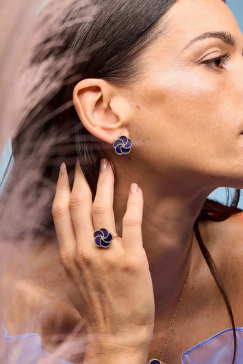 Boucles d'oreilles Lapis Bloomy - M
