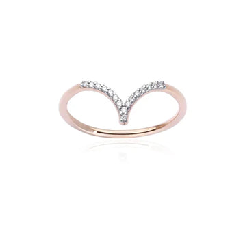 Burato - Bague or rose en V 18kt diamants  diamant Taille ronde Diamants blancs Carats: 0.07 Couleur: G Clarté: Certifications VVS EDITOR 64