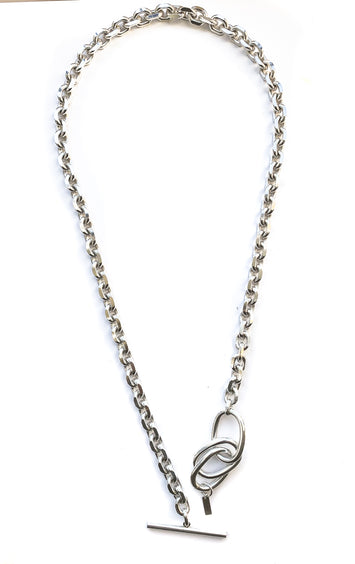 Perrine Taverniti - sautoir Cambronne laiton plaqué or ou argent - peut être porté en collier chaine double rang ou en sautoir asymétrique -