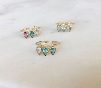 Bague Jaïa 3 pierres Abïs or 18 carats