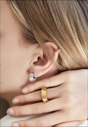 Bague 5 anneaux en laiton doré Okan Studio