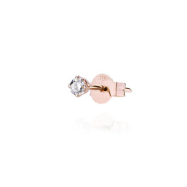 Burato - Code : CP730 Boucle d'oreille unitaire or rose 18kt ronde L. Round cut White Diamonds Carats: 0.07 Colour: F Clarity: VVS