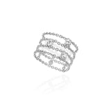 Bague or jaune chaine multi solitaire diamant Y