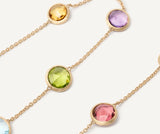 EDITOR64 Marco Bicego - collection Jaipur - Collier en or jaune 18 carats et pierres fines. La collection Jaipur s’inspire des couleurs de la ville rose et célèbre les pierres fines. Chaque pièce est fabriquée entièrement à la main dans l'atelier de MARCO BICEGO situé au nord de l’Italie. Taille spécifique possible sur commande.  Dimension : 42 cm Référence : CB1243 MIX01