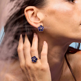Boucles d'oreilles Lapis Bloomy - M