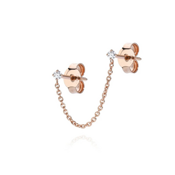 Burato -    Boucle double solitaire diamant black and white chaine 18 kt rose gold Chain length: 3 cm   Round cut White Diamond Carats: 0.03 Colour: G Clarity: VVS  Round cut Black Diamond Carats: 0.03   Les collections Burato sont entièrement réalisées à la main en Italie. L'emblème de Burato est l'or rose 18 carats, l'expression d'une nuance douce et élégante qui propose une nouvelle idée du luxe autour de bijoux innovants soucieux des questions environnementales.