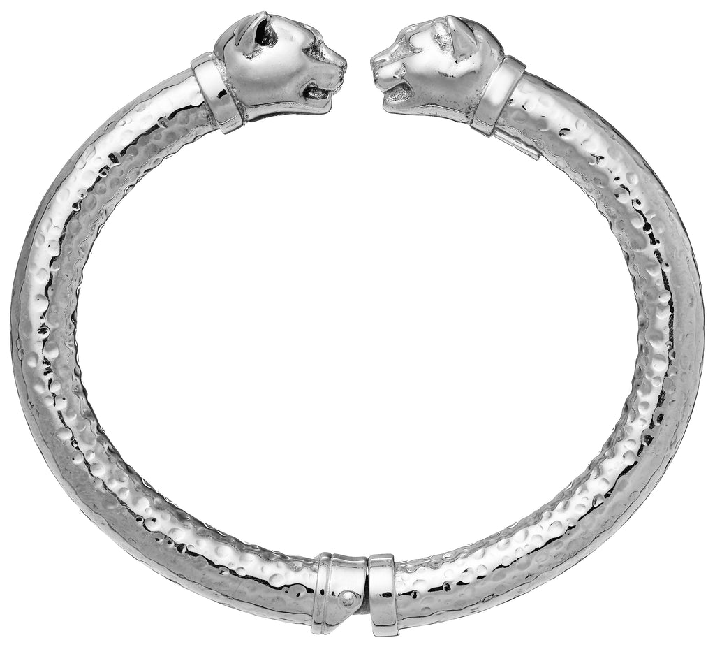 Bracelet Panthère deux têtes PM en argent 925. Giovanni Raspini propose des bijoux inspirés de la nature et du thème animalier qui lui est si précieux. Chaque bijou est fait main en Italie au cœur de la Toscane.