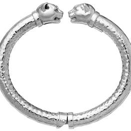 Bracelet Panthère deux têtes PM en argent 925. Giovanni Raspini propose des bijoux inspirés de la nature et du thème animalier qui lui est si précieux. Chaque bijou est fait main en Italie au cœur de la Toscane.