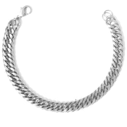 collier ras du cou chaîne plate plaqué argent Perrine Taverniti