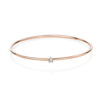 Burato Joaillerie - Bracelet or rose 18kt et diamant.  Diamant taille brillant Colore: G Pureté: VVS Carat : 0.10. Certification RJC. Certification 