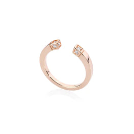 Bague or rose et diamant Linea joaillerie