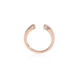 Bague or rose et diamant Linea joaillerie