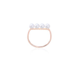 Burato Joaillerie - Bague or rose 18kt et perles collection Linea.  Barrette en or rose de 15mm  4 Perles Orientales, couleur blanche. Dimension perle: ø 4 mm. Certification RJC. Certification "Made in Italy". Les bijoux sont garantis 24 mois à compter de la date d'achat.