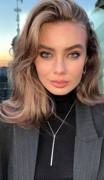 Collier bicolore Baguette argent et or 18 carats