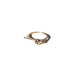 Bague fine Gamme Blanche en quartz moka