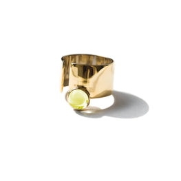 Bague minimaliste Gamme Blanche en quartz citron