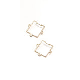 Boucles d'oreilles graphiques en or 9 carats Gamme Blanche 