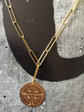 Collier long avec médaille motif Abbesses en vermeil Par Coeur