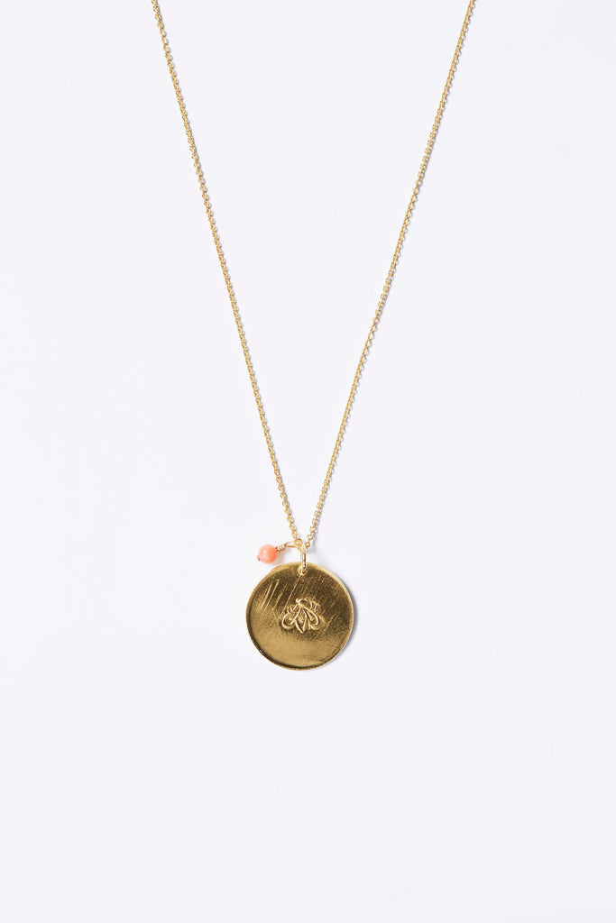 Collier médaille en vermeil motif Abeille Par Coeur