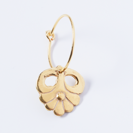 Boucles d'oreilles créoles motif fleur en vermeil Par Coeur