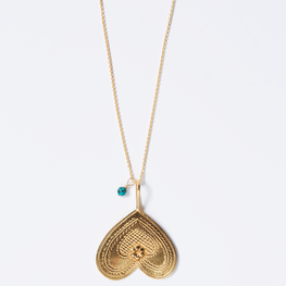 Collier en vermeil motif coeur à l'envers Par Coeur