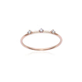 Burato - Bague or rose 18kt avec trois diamants solitaires  diamant Taille ronde Diamants blancs Carats: 0.06 Couleur: G Clarté: Certifications VVS