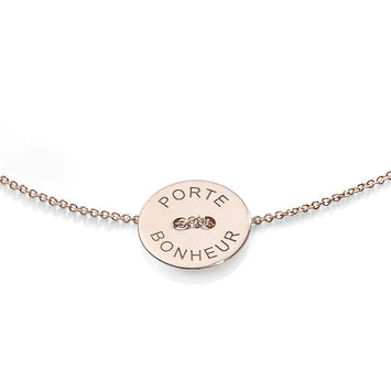 Burato - référence : BNB919  bracelet or rose porte bonheur 18kt -  gravé au laser.  dimension : ø 10 mm  deux possibilités de fermetures à 15 ou 17 cm.  Les collections Burato sont entièrement réalisées à la main en Italie. L'emblème de Burato est l'or rose 18 carats