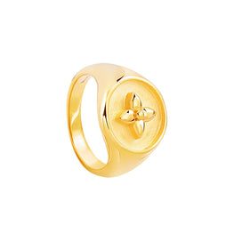 Cabirol - Bague Chevalière Croisette en vermeil, or 18K sur argent 925   plusieurs couleurs au choix : vermeil  poids ; 4,79 g