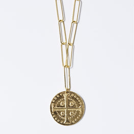 Collier long avec médaille motif Abbesses en vermeil Par Coeur