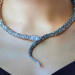 Giovanni Raspini - 11254 - collier serpent -longueur 45cm - fermoir ajustable - made in italy - collier en argent - 580€