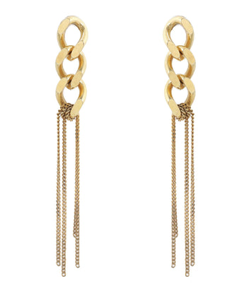 Perrine Taverniti - Boucles d'oreille Magellan est composé de maillons ovales et de petites chaines entremêlés. elles existent en laiton plaqué argent.  longueur : 13cm - largeur 3 cm Réalisé en laiton doré légèrement patiné. Fait main à Paris.  Made in France   Les traces noires sur les maillons sont une patine fait à la main, afin de donner un aspect vintage. Ils peuvent être nettoyer à l'aide d'un chiffon doux.